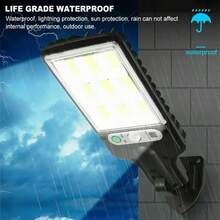 1/2/4/6PCS Solar 108COB Outdoor Wall Light Human Motion Sensor Street Light, 1200MAH,120 ° Wide-Angle Spotlight, With Remote Controller, Automatic Dusk Lighting, Waterproof, Durable, Very Suitable For Wall, Porch, Shed, Garage - Multicolor - White Light - View 11