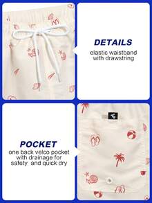 CoralVoy Men's Drawstring Pocket Volleyball Print Slippers Shorts - Beige - View 4