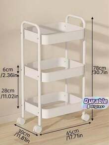 Multi Functional Shopping Cart - Mobile, Heavy-Duty, Multi-Purpose Storage Display Rack (Perfect For Snacks, Vegetables, Towels, Books, Cosmetics, Etc.) | Equipped With Casters, Easy To Assemble | Perfect For Kitchens, Bathrooms, Living Rooms, Etc - Multicolor - View 1