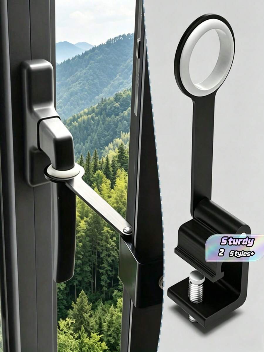 1 pieza Cerradura de ventana ajustable, fácil de instalar sin taladrar, manija de tope de ventana removible, sujetador de muebles y pestillo de puerta - Multicolor - Ver 1