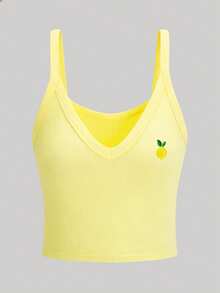 Resyla Ladies' Two Pieces Set, Ladies' Camisole, Comfortable And Fitted, Available In Basic And Embroidered - Yellow - View 5