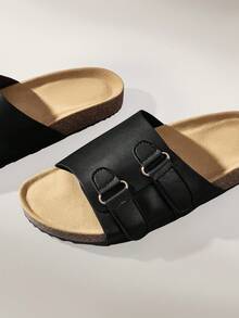 Solecia Women's Spring/Summer New Fashion Black Comfortable Flat -Style Beach Sandals - Black - View 6