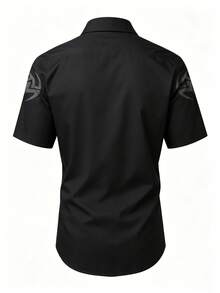 Gym Rark Men's Fashion Minimalist Single-Breasted Short Sleeve Sports Shirt - Multicolor - View 2