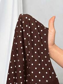 SHEIN Lady Shorts de capa base ajustados para mujer con lunares, casuales y versátiles para uso diario - Marrón - Ver 5