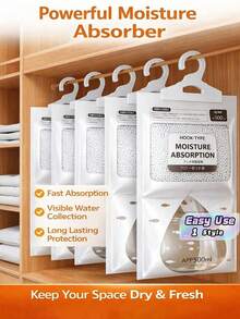 20 Pcs Large Capacity Dehumidification Bags, Reusable Power-Free Moisture Absorber Bags, Efficient Damp Absorbing Packs For Wardrobe, Closet, Bedroom, Bathroom, Basement, RV, Storage Box, Ideal For Humid Weather, Clothes & Shoes Moisture Removal - Multicolor - View 1