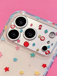 ShellaStory 可愛全螢幕彩色星星手機殼,適用於 iPhone 17 Pro Max 17 Pro 17 16 Pro Max 16 Pro 16 15 Pro Max 15 Pro 15 14 Pro Max 14 Pro 14 13 Pro Max 13 Pro 13,創意水果防震保護套 - 彩色星星 - 查看 4