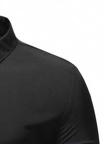 Calvornis Camisa formal de botones de unicolor para hombre, ceremonia - Negro - Ver 6