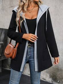 Yalmera Women's Patchwork Hooded Casual Jacket Fall Winter Cloth For Women - Multicolor - View 7