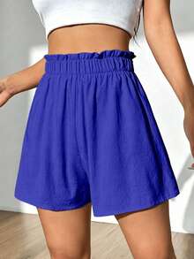Flirla Women's High Waist Casual Shorts - Blue - View 4