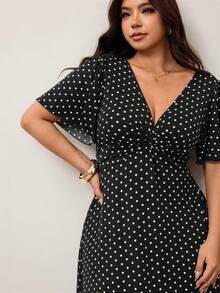 Enliva Plus Size Black And White Twist Knot Casual Elegant Vacation Dress, For Apple And Rounded Body Shape Tea Party Summer - Multicolor - View 7