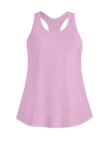 SHEIN Velisys Plus Size Solid Color Racerback Sports Tank Top 3 Pieces Set - Multicolor - View 4