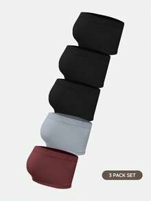 SHAPORA Conjunto De 5 Piezas De Sujetador De Tubo De Color Sólido Para Mujer - Multicolor - Ver 22