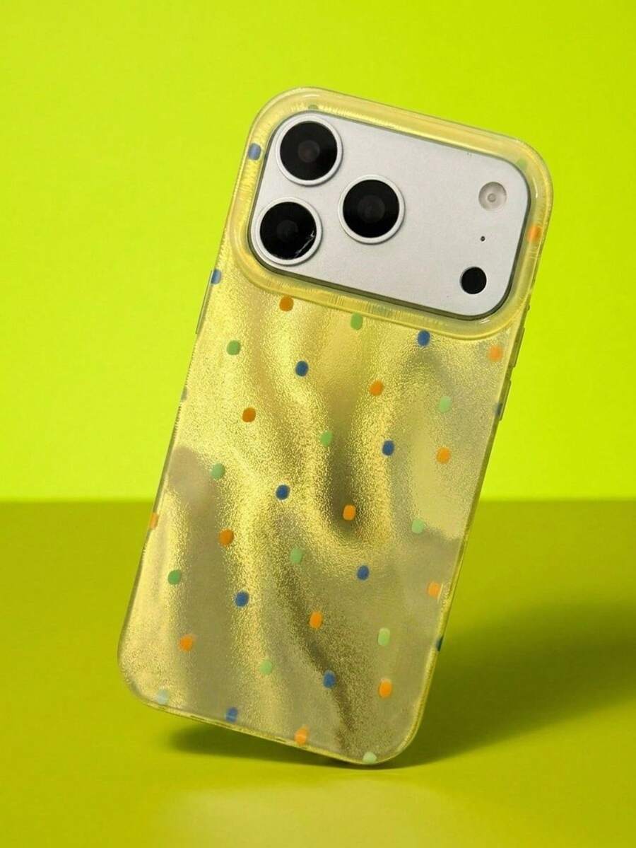 ShellaStory Luxury Bling Simple Colorful Polka Dot Phone Case Compatible With IPhone 17 Pro Max 17 Pro 16 14 13 15 Pro Max 14 15 16 Plus 14 15 13 16 17 Cute Phone Case - Yellow - View 1