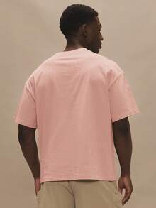 Musero Short Sleeve Oversized Graphic "Ola" T Crew Neck Shirt Spring Summer Essentials - Baby Pink - View 4