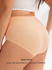 LUVLETTE 3 件装纯棉基础款高腰隐形女士内衣内裤套装 - 舒适必备 - 彩色 - 查看 4