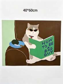 Joivida Fun Cat Print Posters, Frameless Cute Cartoon Cat Wall Decorations, Home Decorations, Party Decorations, Bohemian Wall Decorations, Aesthetic Room Decorations, Office Wall Decorations, Holiday Birthday Gifts - multicolor - View 13