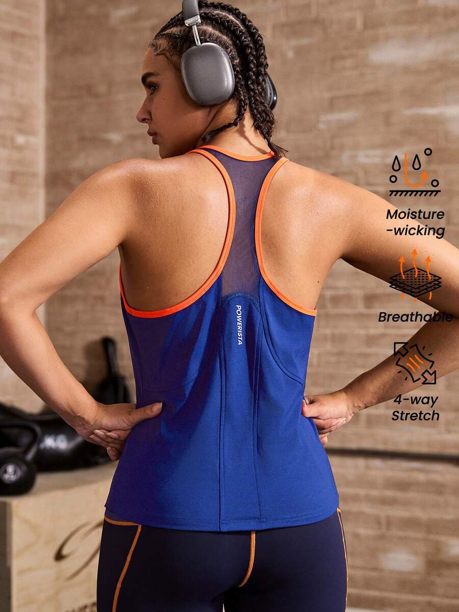 Powerista Contrast Trim Racerback Sports Tank Top