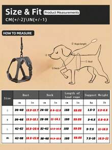 1pc Adjustable Leash And Leash Suit, Vest With Chest Strap, Suitable For Small Dogs And Cats, Reflective Mesh Leash, Suitable For Small Dogs And Cats. - Grey - View 2