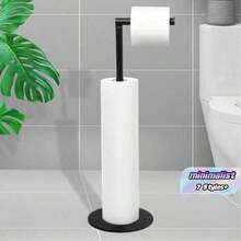 1pc Weighted Base Freestanding Paper Towel Holder, Stainless Steel Paper Towel Holder, Kitchen And Bathroom Paper Towel Holder, Modern Style Toilet Paper Roll Holder - Multicolor - View 1