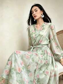 DAZY Damen romantisches Batik-Blumen Bluse und Rock 2-teiliges Set Urlaubsoutfit für Frauen - Verschiedenfarbig - Übersicht 7