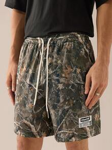 SWAVVY Men's Knit Casual Loose Straight Leg Camo Shorts - Multicolor - View 1