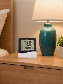 Teckwe 1Pc Multi-Function Digital Thermometer , Measures Indoor/Outdoor Temperature And Humidity, Features Clock And Alarm Functions, Large Easy-To-Read Screen, Great For Home Use, Gardening, And Daily Environment Monitoring. - Multicolor - View 8