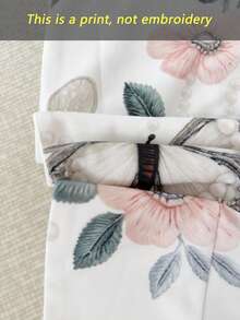Selianne 春秋日常通勤成熟風V領綁腰仿蝴蝶花卉刺繡綴珠乳白色背心 - 彩色 - 查看 5