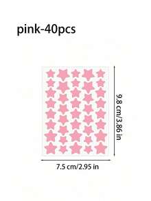60pcs Cute Star-Shaped Decorative Stickers, Waterproof And Breathable. Made Of Skin-Friendly Material With High Cost Performance, These Stickers Deliver A Mirror Effect And Are Budget-Friendly. Ideal For Outings,Nightclubs, Parties And The World Cup. - Multicolor - View 3