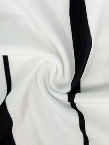 SHEIN 條紋無袖鈕扣圓領鏤空修身洋裝 - 白色 - 查看 7