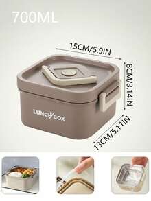 1/3/4/5pcs Adult & Student Portable Insulated Lunch Container Set, Stackable Stainless Steel Bento Boxes For Hot Food, With Insulated Lunch Bag, Unisex, 4 Separate Hot Food Containers, Microwave (Apricot/Brown) - Multicolor - View 16
