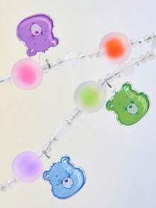 SHEIN X Care Bears 時尚可愛卡通狗壓克力手工串珠手機鍊 手機掛繩 手機吊飾 - 彩色 - 查看 5