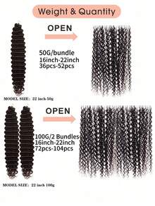 Boho Braids 波西米亚风编发羽毛钩编真人发挑染 4/27 波浪卷真人发接发 预先分离无结手工钩编发 预绕环 16-22英寸 - S4/27 - 查看 4