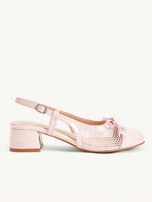 CUCCOO CHICEST Spring And Autumn New Pink Thick Heel Round Toe Mary Jane Cute Bow Fashion Women's High Heel Shoes - Pink - View 3