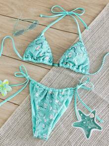 Costavie Swim Vcay 新款奢華優雅亮片比基尼兩件套 - 藍色 - 查看 4