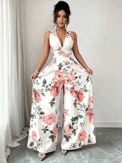 Rafferiza Đồ liền thân nữ thanh lịch tối giản, Đồ liền thân nữ họa tiết hoa đi nghỉ mát, Đồ liền thân nữ họa tiết thanh lịch, Đồ liền thân nữ cổ yếm hở lưng, Đồ liền thân nữ đi biển, Đồ liền thân nữ ống rộng thanh lịch, Đồ liền thân cổ yếm không tay thiết kế cắt xẻ eo, Quần áo mùa hè, Thời trang nữ mùa hè