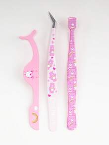 SHEIN X Care Bears 可愛熊圖案假睫毛貼敷器與鑷子套組，可單獨購買或以套組販售，易於使用於假睫毛貼敷 - 彩色 - 查看 7