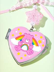 SHEIN X Care Bears 時尚心形鏡子鑰匙圈包飾吊飾，紀念品收藏品，適用於禮物、錢包、書包、背包、汽車配件 - 彩色 - 查看 6