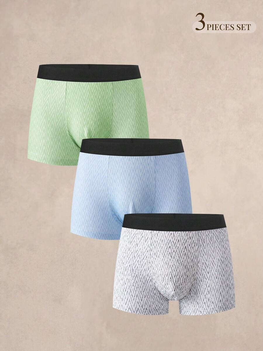 EverLounge Paquete de 3 calzoncillos bóxer cómodos con estampado y contraste de color para hombre - Multicolor - Ver 1