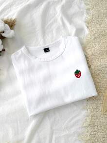 Tseoso 1pc Solid Form Fitted Tee 95% Cotton - Multicolor - View 9