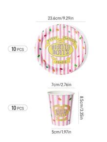 HARRY POTTER X SHEIN Vaso de papel desechable, Plato de papel, 10 piezas cada uno - Multicolor - Ver 3