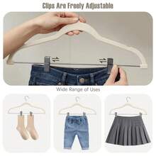 10pcs/5pcs Set New Soft Fabric Clothes Hangers, Home Closet Organizer Hangers, Dual-Use Non-Slip Garment Rack Clips, Suitable For Hanging Shirts, Dresses Or Pants, Space-Saving, Soft Surface Effectively Prevents Slipping And Protects Clothes - Multicolor - View 2
