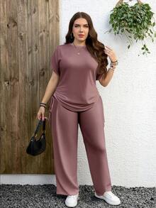 EMERY ROSE Lässiges minimalistisches Leopardenmuster 2 Stücke Set in Große Größen, geeignet für den Sommer - Verschiedenfarbig - Übersicht 3