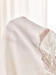Ocili 女款鏤空刺繡對比蕾絲下擺細肩帶居家休閒洋裝 - 白色 - 查看 8