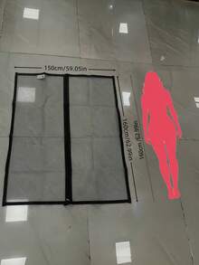 Zipper-Style Self-Adhesive Mosquito Screen, Suitable For Home Windows, Detachable - Black Border - View 3