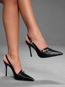 CUCCOO SZL Women's Fashionable Elegant Commuting Closed Toe High Heels For Christmas - Bamboo leaf green black - View 1