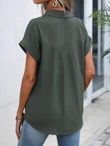 Breezaya Women's Solid Color Shirt, A Stylish Basic Top Suitable For Various Occasions - Multicolor - View 2