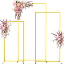 Metal Arch Back Support, Gold Wedding Arch Stand, Birthday Party Ceremony, Square And Rectangular Frames, Outdoor And Indoor Celebration Decorations - Gold - View 5