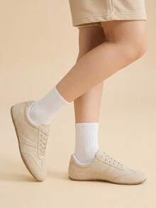 CUCCOO EASI Off-White 杏色復古女鞋，軟底透氣，通勤百搭平底休閒運動鞋 - 杏色 - 查看 5