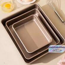 Ancient Rectangular Cake Mold, 1 Piece, Thick Carbon Steel Baking Dish, Non-Stick - Multicolor - View 1