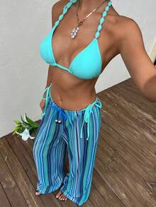 Opulessa 女款條紋度假沙灘外罩褲 - 彩色 - 查看 6